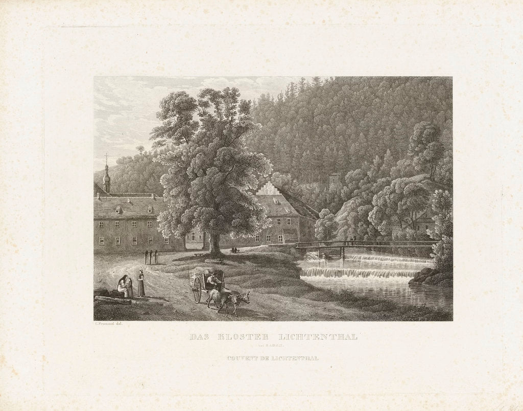 Detail of The abbey of Lichtenthal near Baden by C. Frommel