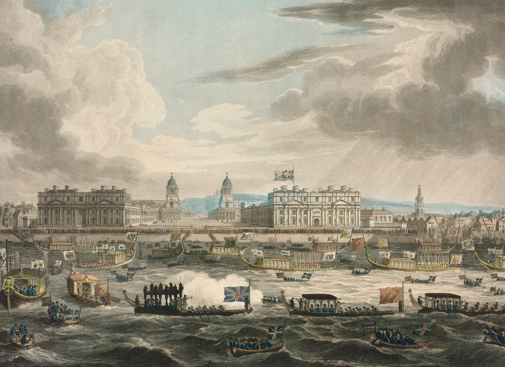 Detail of Funeral procession of the late Lord Viscount Nelson by Augustus Charles Pugin
