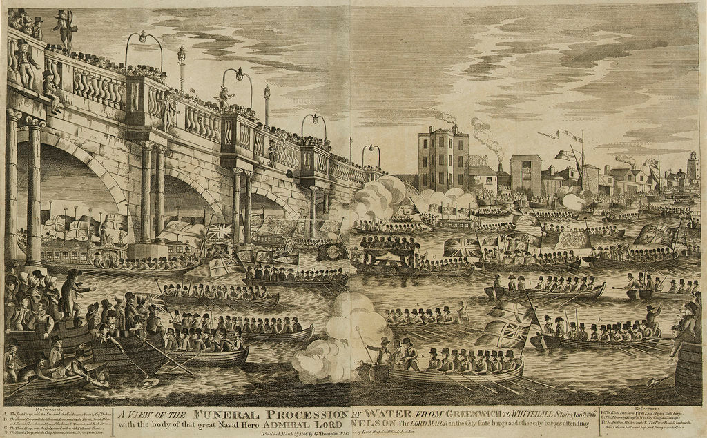 Detail of A view of Nelson's funeral procession by G. Thompson