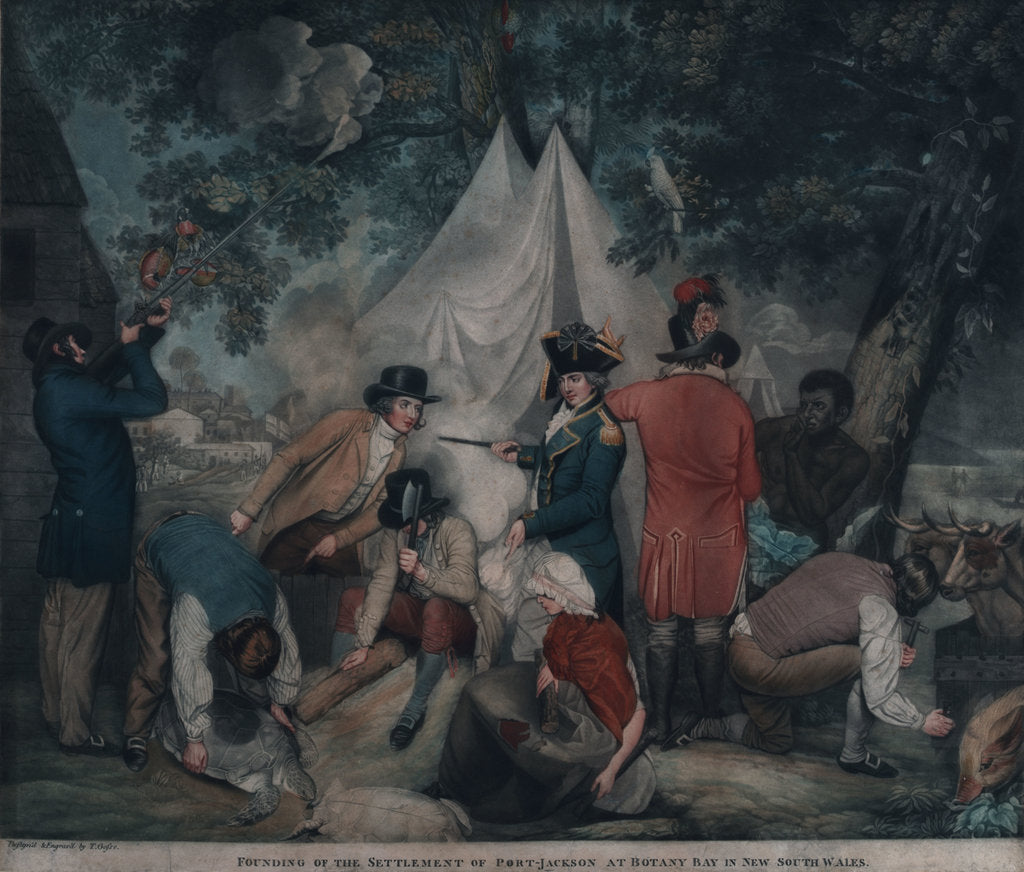 Detail of Founding of the Settlement of Port-Jackson at Botany Bay in New South Wales by T. Gosse