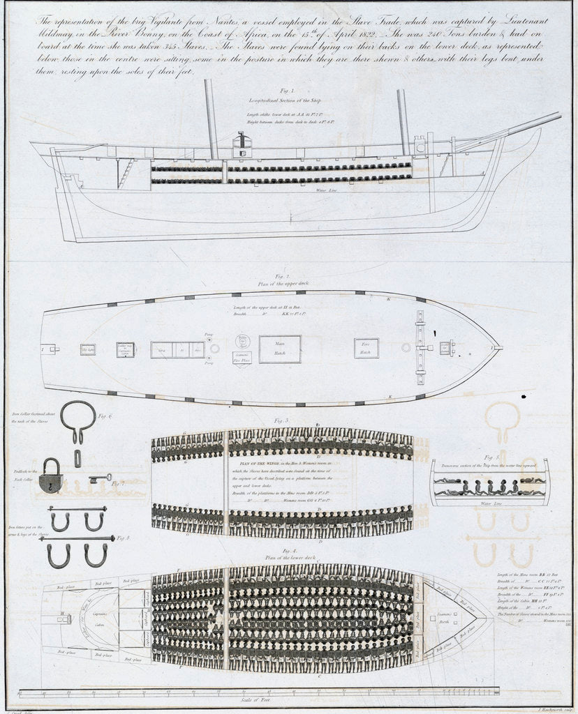 Detail of Representation of the brig 'Vigilante' by S. Croad