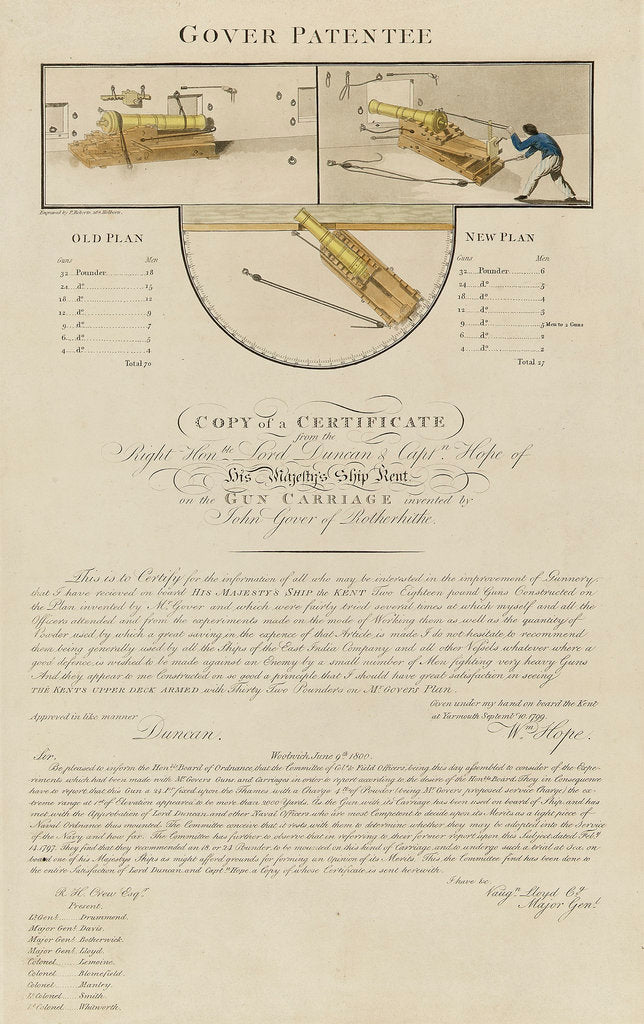 Detail of Gover Patentee... gun carriage invented by John Gover of Rotherhithe by P. Roberts