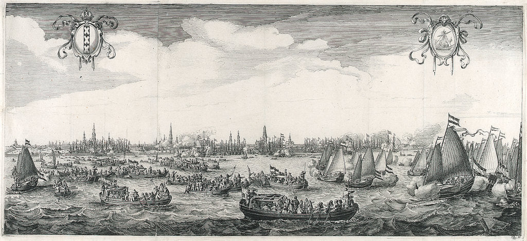 Detail of Royal visit to Amsterdam by Simon de Vlieger