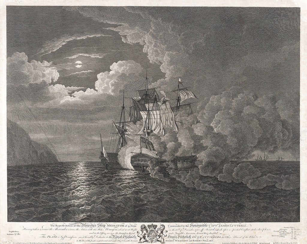 Detail of HMS 'Mediator' on the 12 December 1782 off Ferrol by Dominic Serres