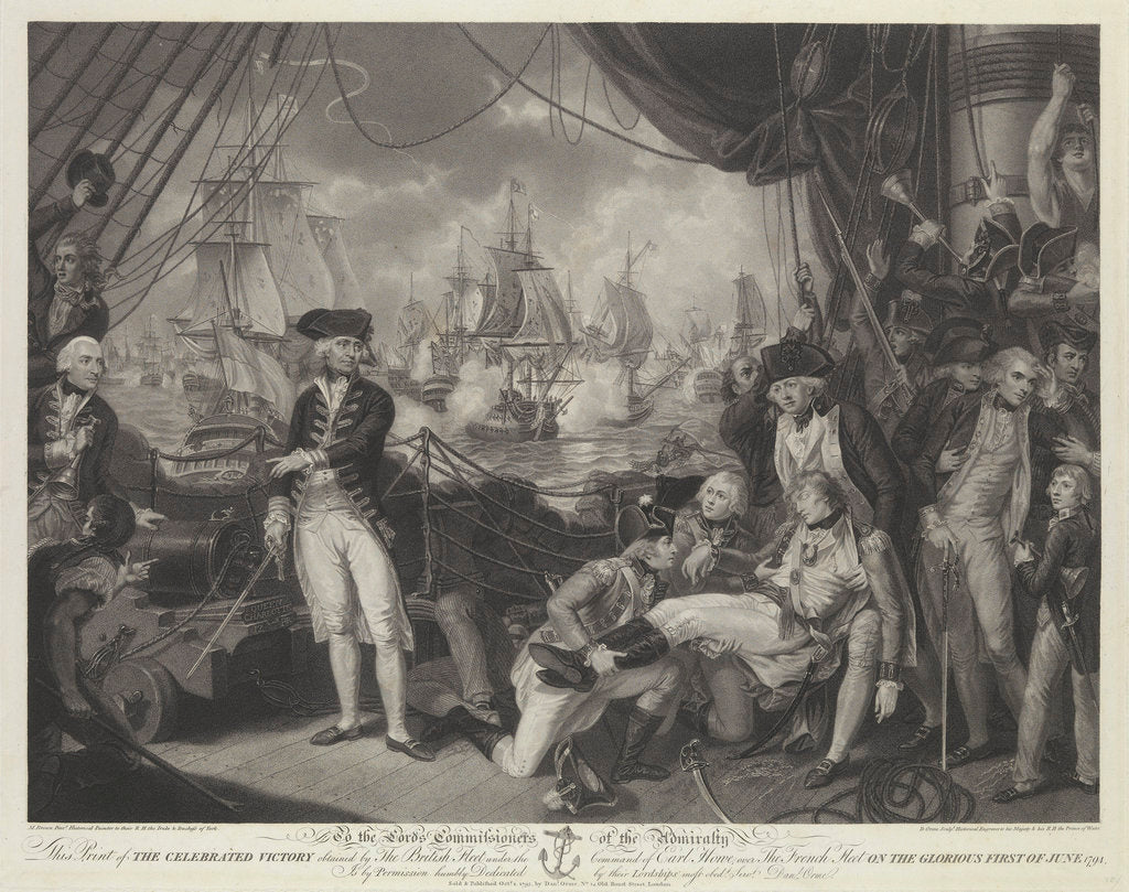 Detail of Victory of the British fleet under the Command of Earl Howe over the French fleet on the Glorious First of June 1794 by Mather Brown
