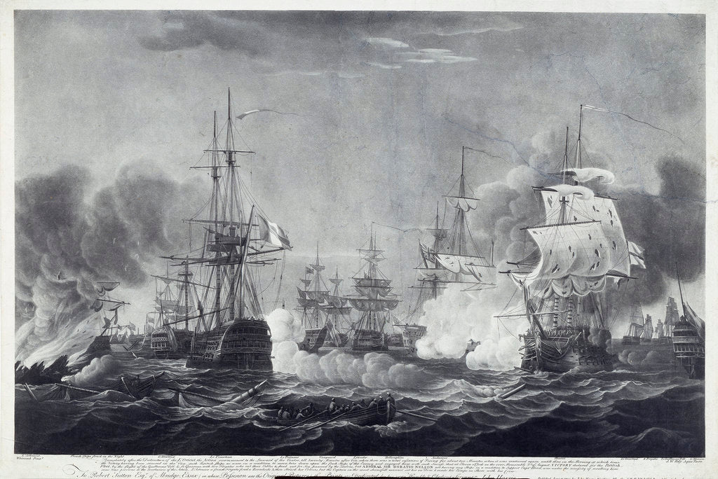 Detail of Battle of the Nile by Thomas Whitcombe