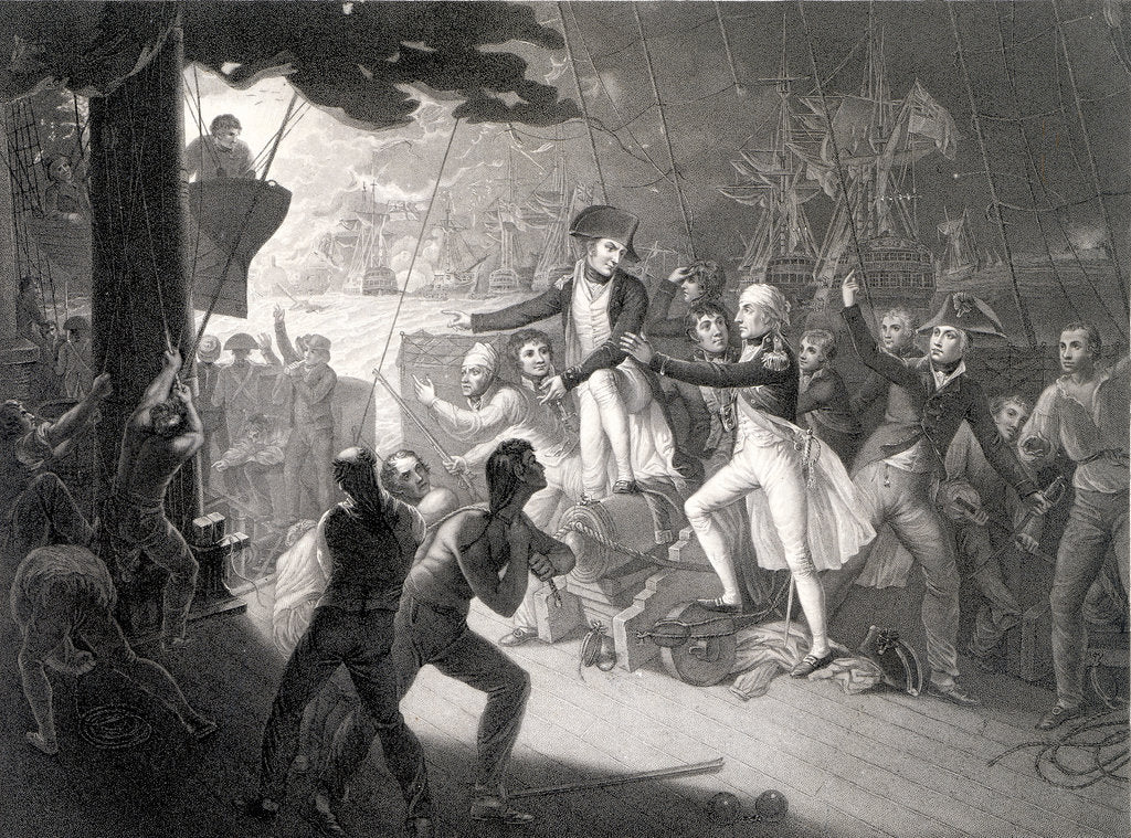Detail of The Battle of the Nile, 1 August 1798 by Daniel Orme