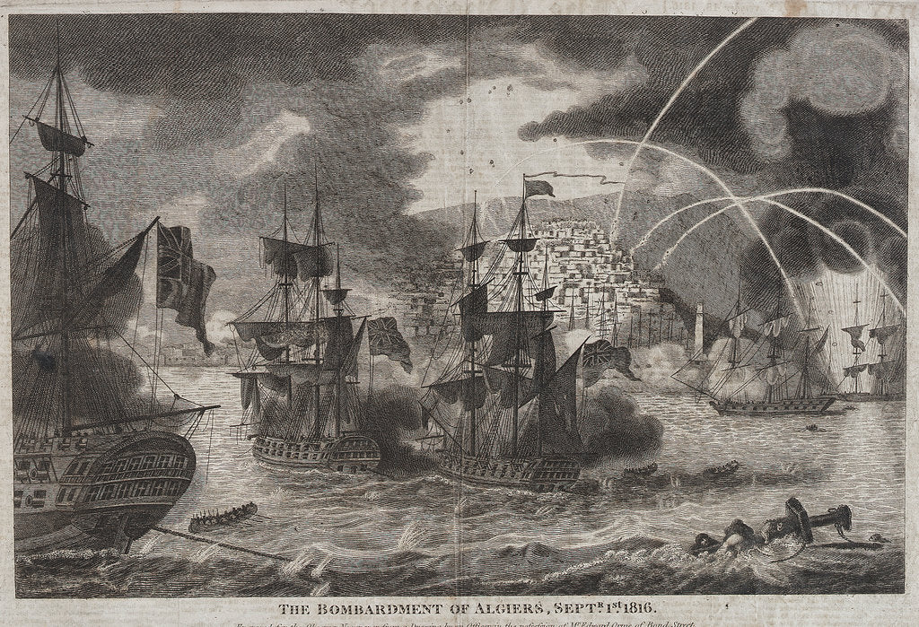 Detail of The bombardment of Algiers by Edward Orme
