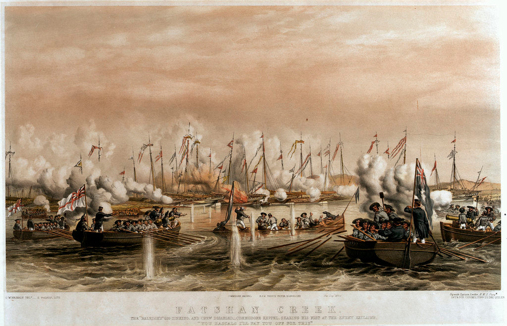 Detail of The Battle of Fatsham Creek, 1 June 1857 by Oswald Walter Brierly