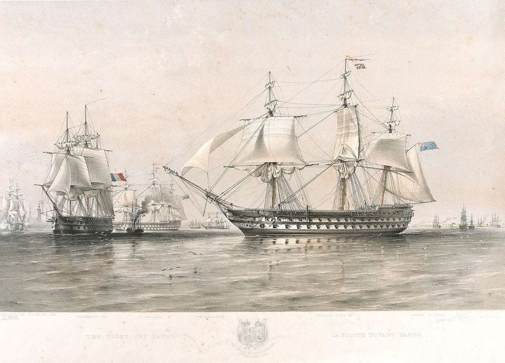 Detail of The English and French fleets in the Baltic, 1854 by Oswald Walter Brierly
