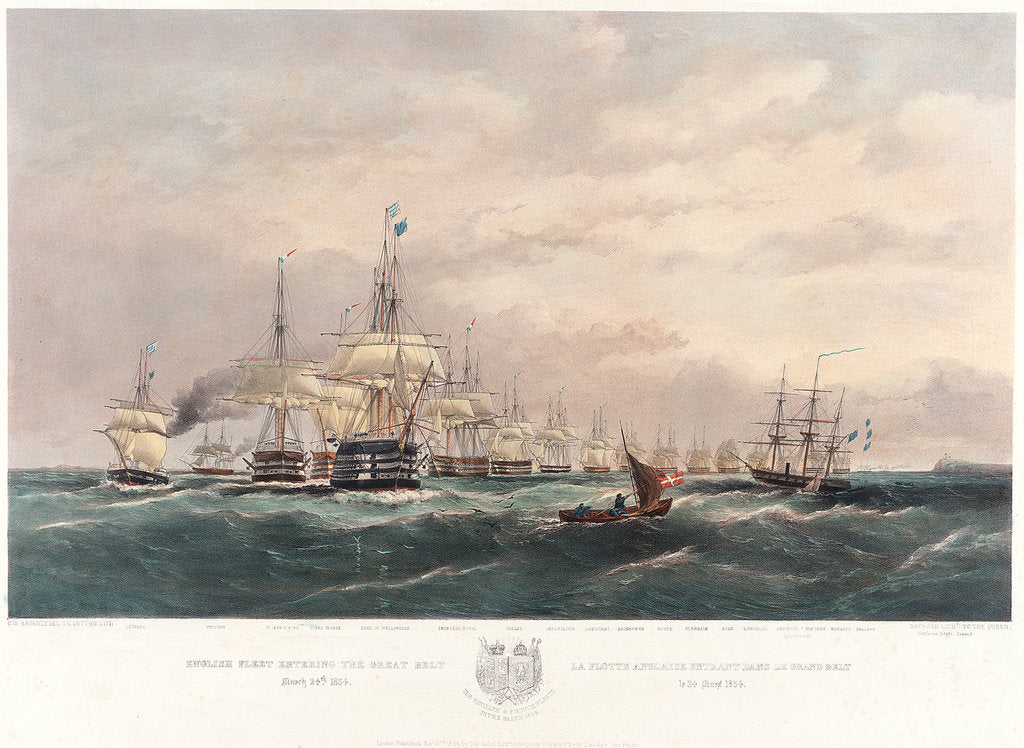 Detail of The English and French fleets in the Baltic, 1854 by Oswald Walter Brierly