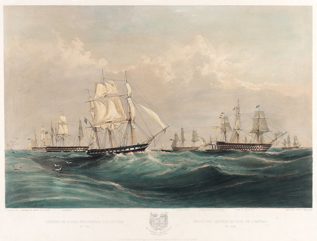 Detail of The English and French fleets in the Baltic, 1854 by Oswald Walter Brierly