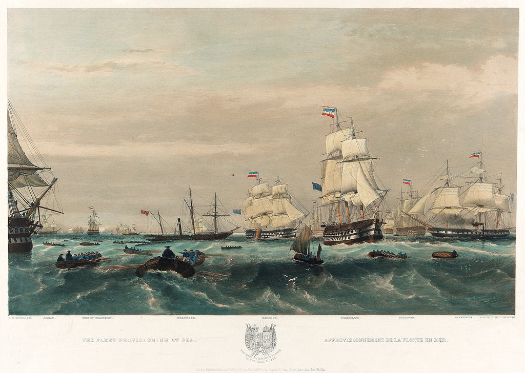 Detail of The English and French fleets in the Baltic, 1854 by Oswald Walter Brierly
