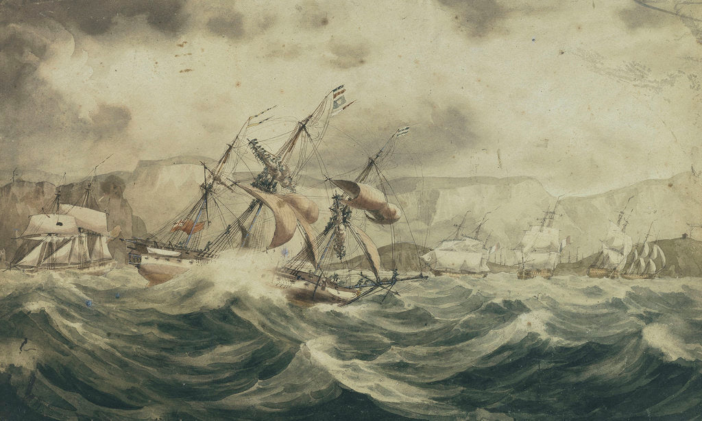 Detail of Situation of HMS 'Curacoa' off Toulon in the Winter of 1812 by Pearce