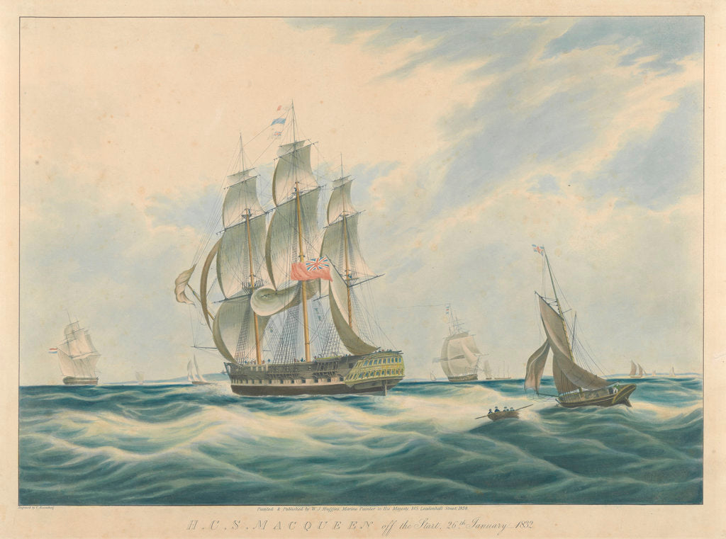 Detail of HCS. 'MacQueen (1821)' off the Start, 26th January 1832 by William John Huggins