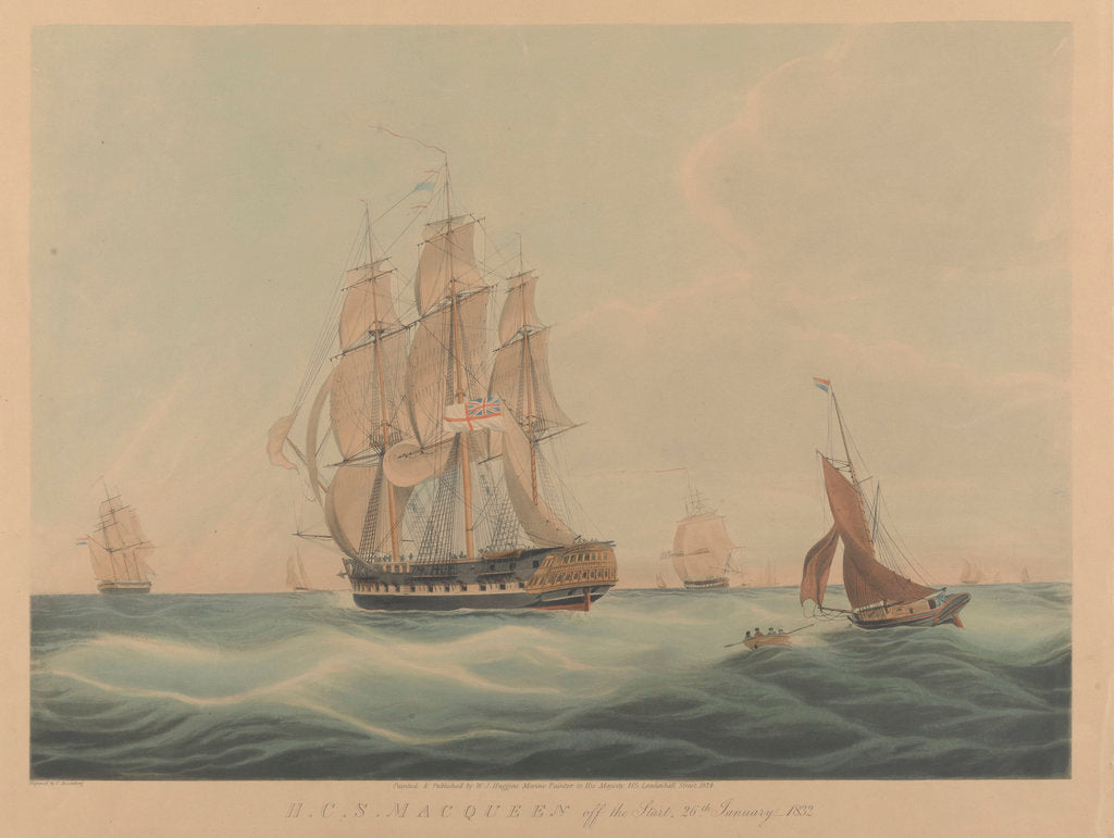 Detail of HCS 'MacQueen' (1821) off the Start, 26th January 1832 by William John Huggins