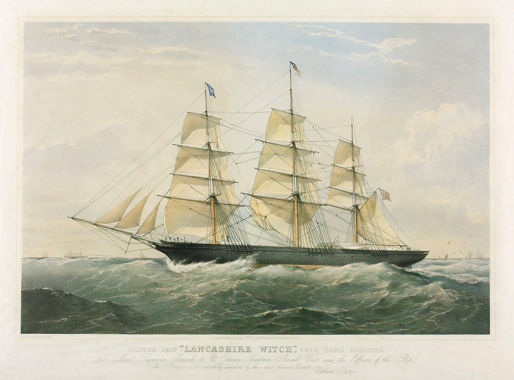 Detail of Clipper ship 'Lancashire Witch' 1575 tons by Thomas Goldsworth Dutton