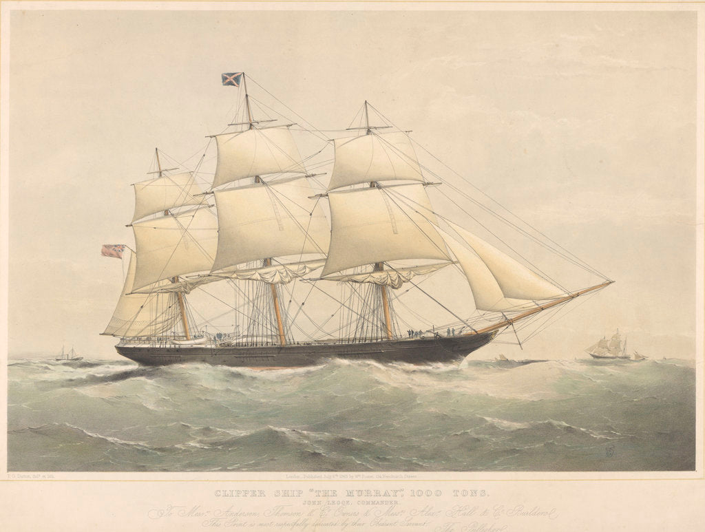 Detail of Clipper Ship The 'Murray' (1861) by Thomas Goldsworth Dutton