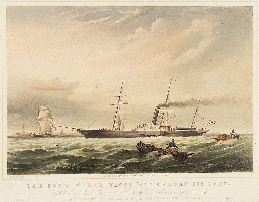 Detail of The iron steam yacht 'Peterhoff' by Thomas Sewell Robins
