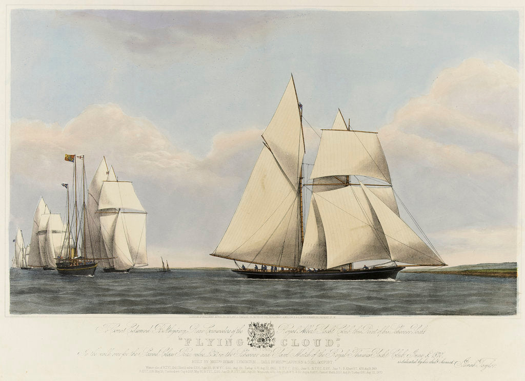 Detail of The schooner yacht 'Flying Cloud' by Josiah Taylor
