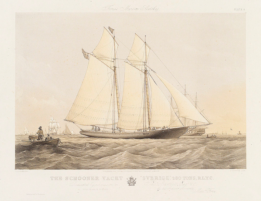 Detail of The schooner yacht 'Sverige' by Thomas Sewell Robins