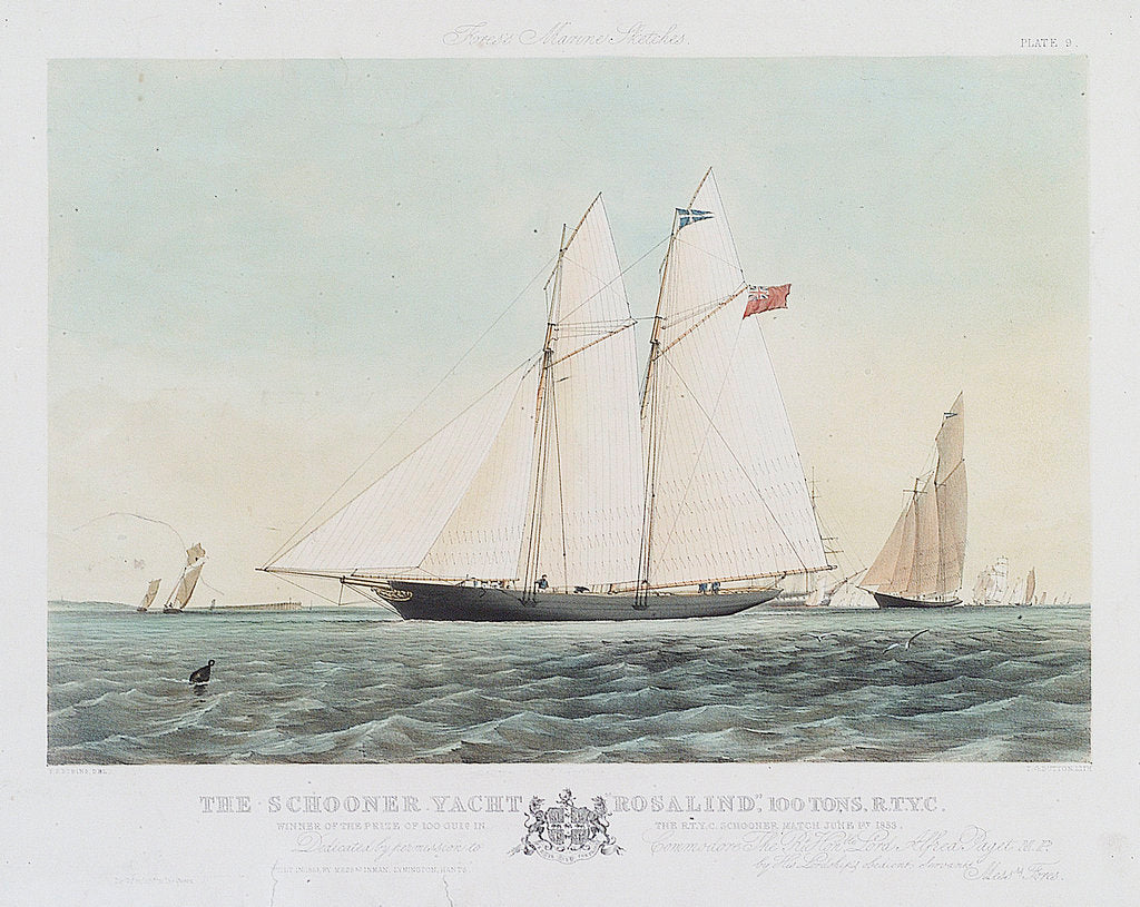 Detail of The schooner yacht 'Rosalind' by Thomas Sewell Robins