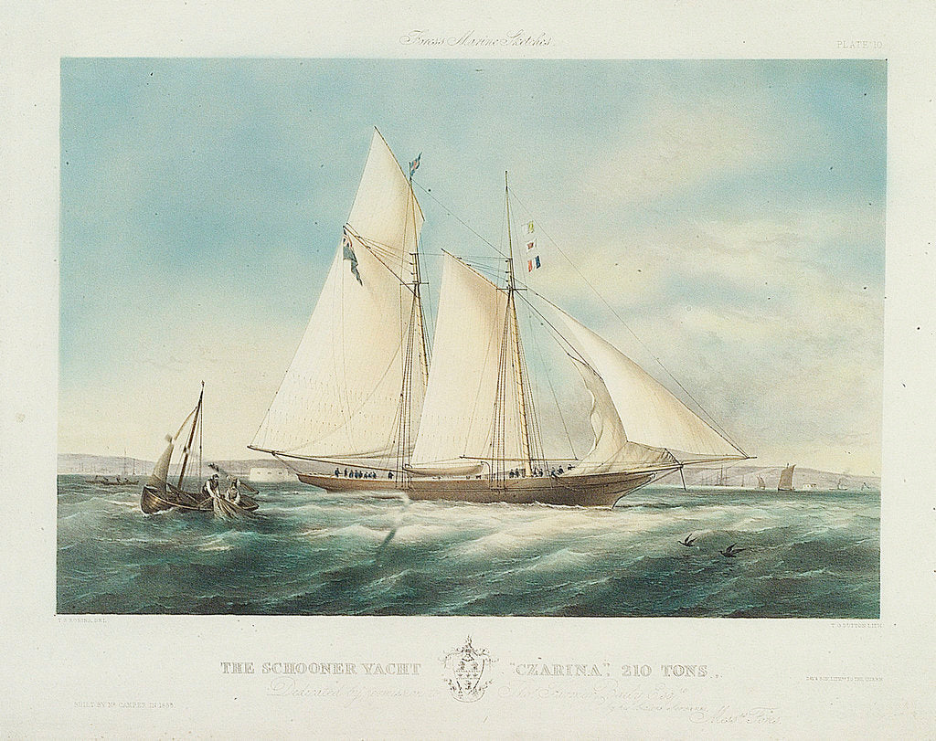 Detail of The schooner yacht 'Czarina' by Thomas Sewell Robins