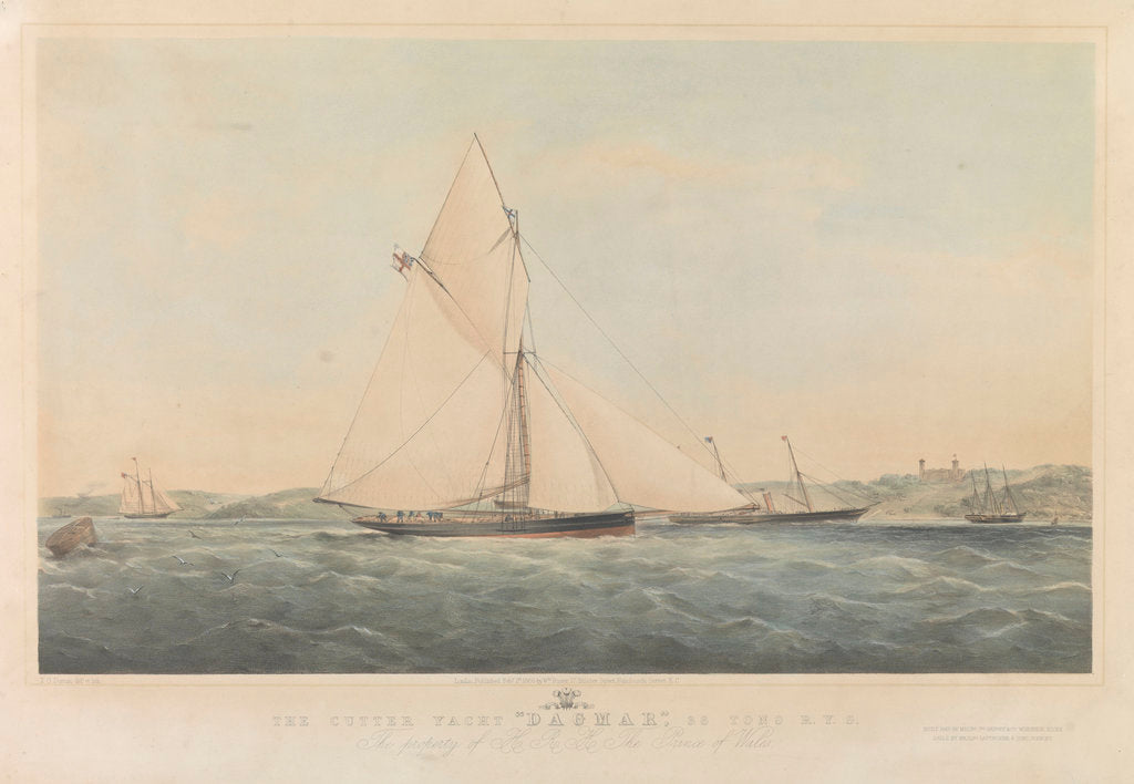 Detail of The cutter yacht 'Dagmar' by Thomas Goldsworth Dutton