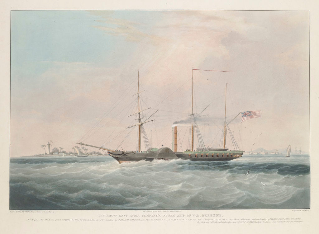 Detail of The East India Company's steam ship of war, 'Berenice' by William John Huggins