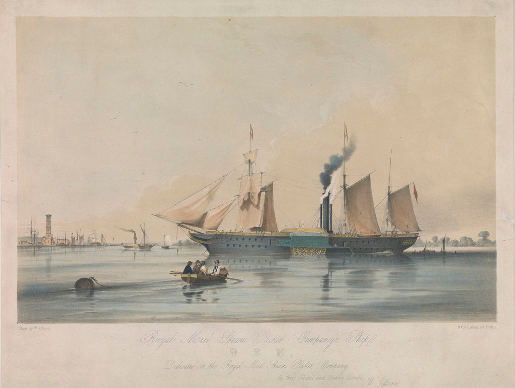 Detail of Royal Mail Steam Packet Company's ship 'Dee' by W. Jeffreson