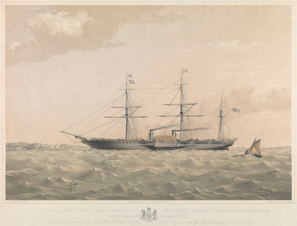 Detail of The Royal West India Mail Company's steam ship 'Orinoco' by Thomas Goldsworth Dutton