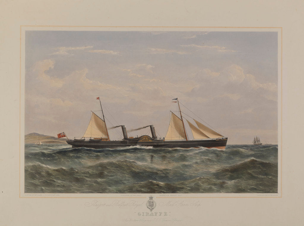 Detail of Glasgow and Belfast Royal Mail Steam Ship 'Giraffe' by William Clark
