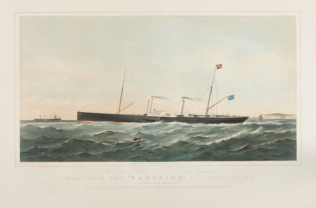 Detail of The SS 'Samphire' and 'Maid of Kent' by Thomas Goldsworth Dutton