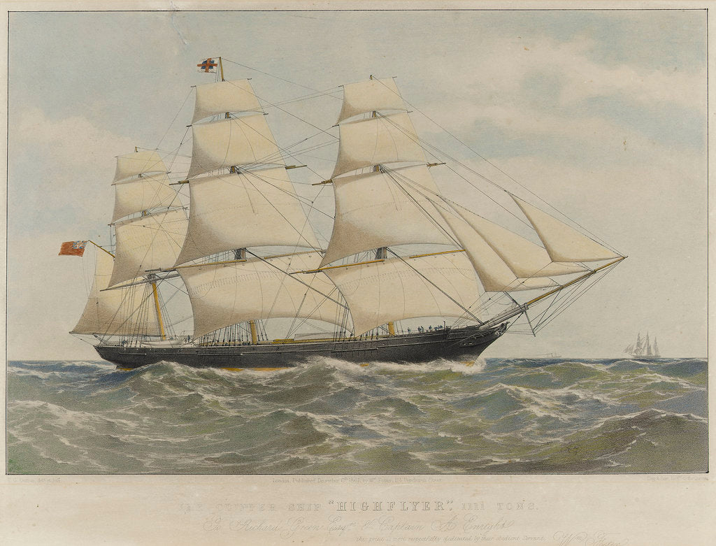 Detail of Clipper ship 'Highflyer' by Thomas Goldsworth Dutton