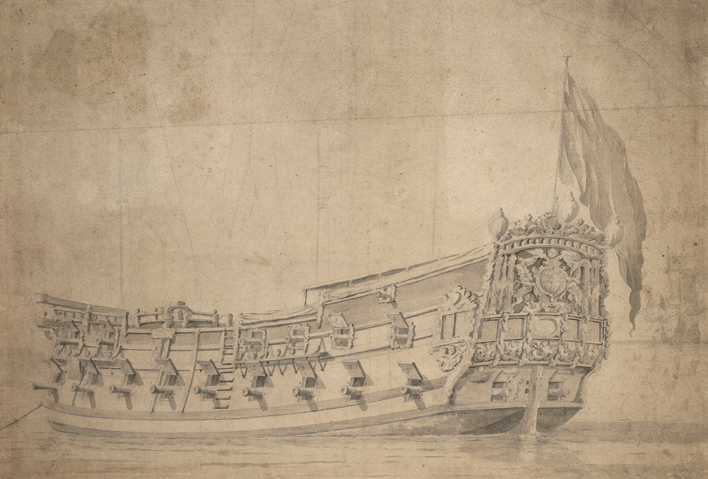 Detail of Portrait of the 'Providence'? by Willem Van de Velde the Younger