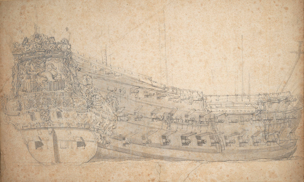 Detail of Portrait of the 'Eendracht' by Willem van de Velde the Elder