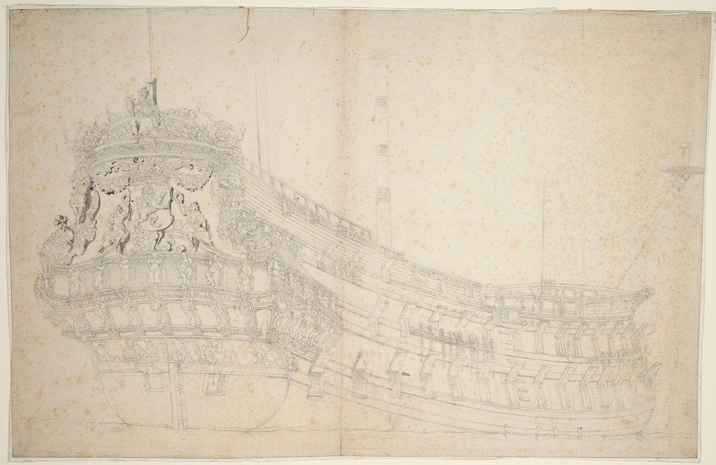 Detail of Portrait of the 'Hollandia' by Willem van de Velde the Elder