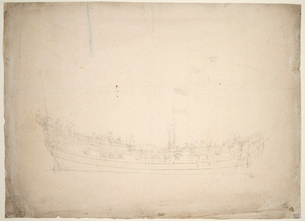 Detail of Portrait of the 'Portsmouth' by Willem Van de Velde the Younger