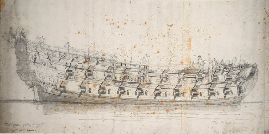 Detail of Portrait of the 'Tiger' by Willem van de Velde the Elder