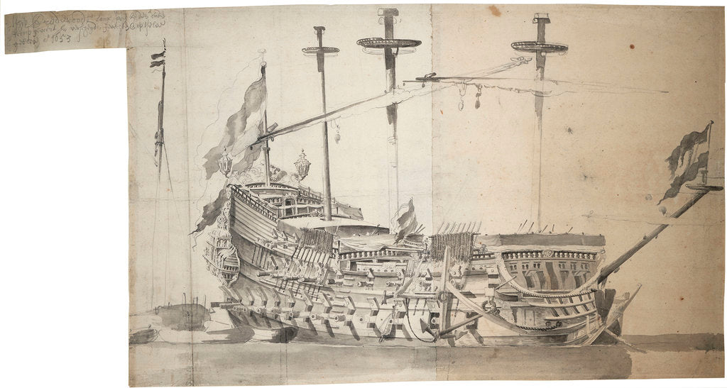 Detail of Portrait of the 'Brederode' by Willem van de Velde the Elder