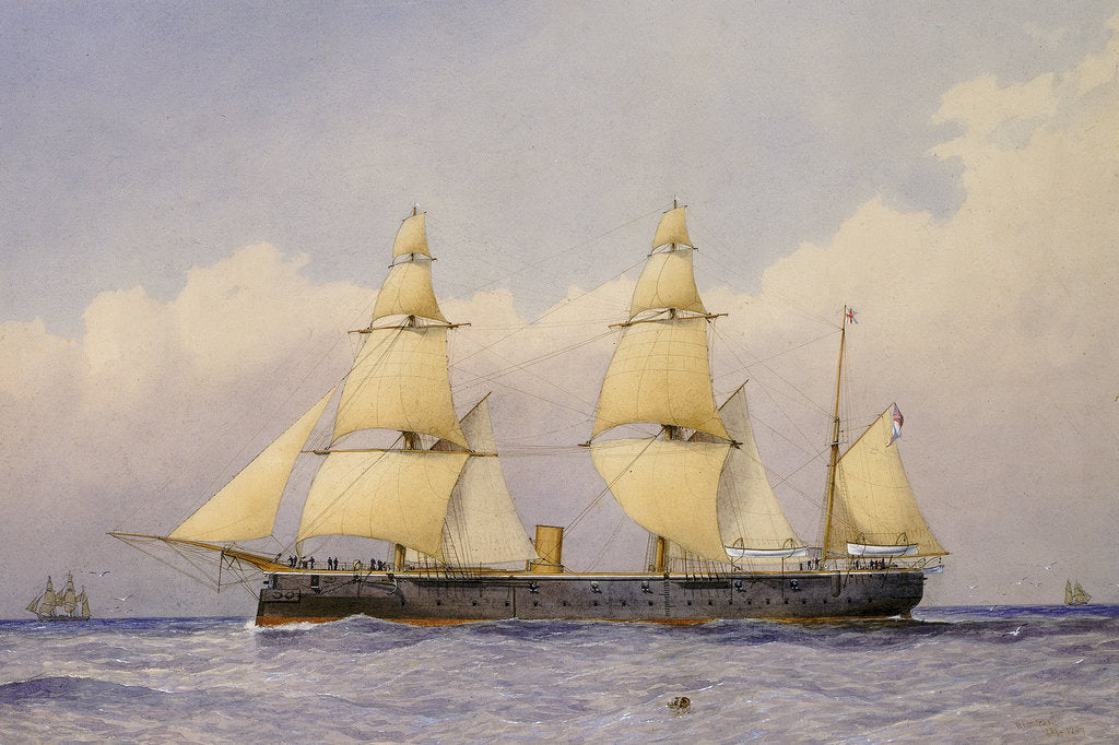 Detail of Sail assisted steam vessel 'Eclipse' at sea by William Frederick Mitchell