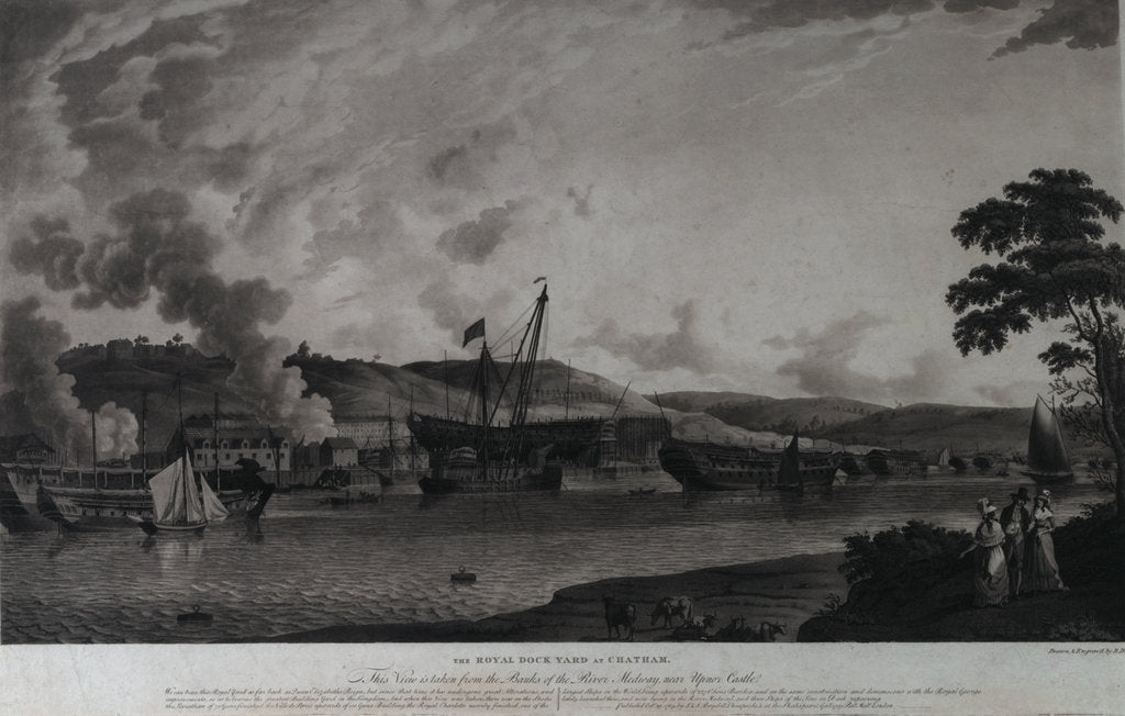 Detail of Chatham dockyard by Robert Dodd