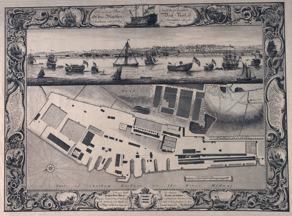 Detail of Plan of Chatham dockyard by Thomas Milton