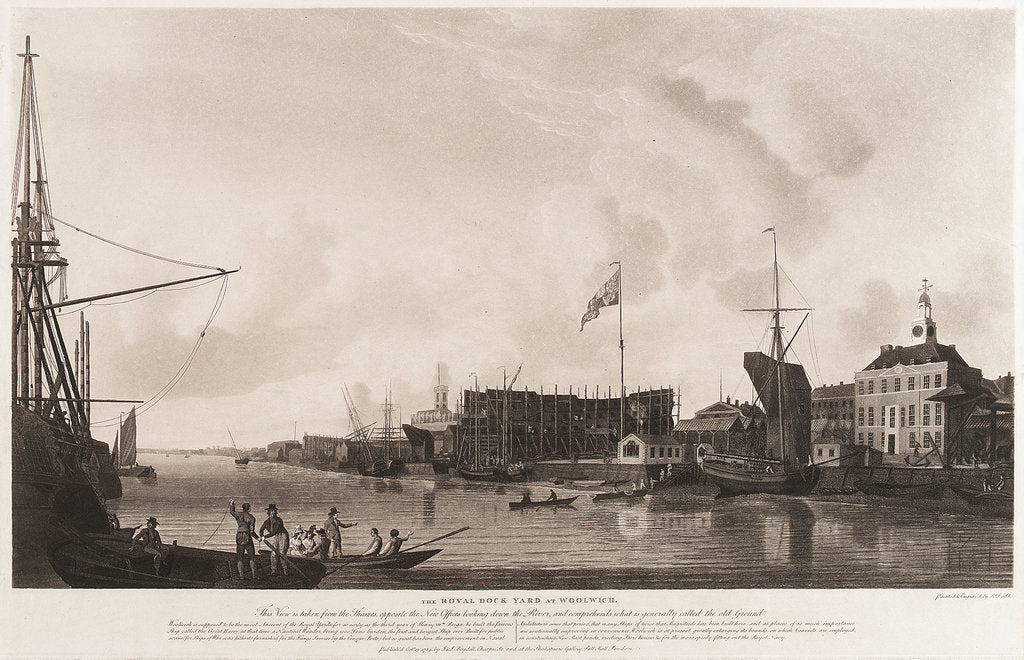 Detail of Woolwich dockyard by Robert Dodd