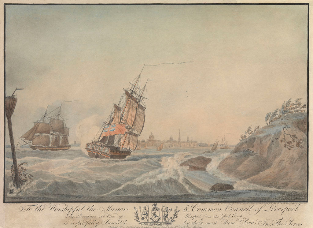 Detail of View of Liverpool from the Rock Perch by John Thomas Serres
