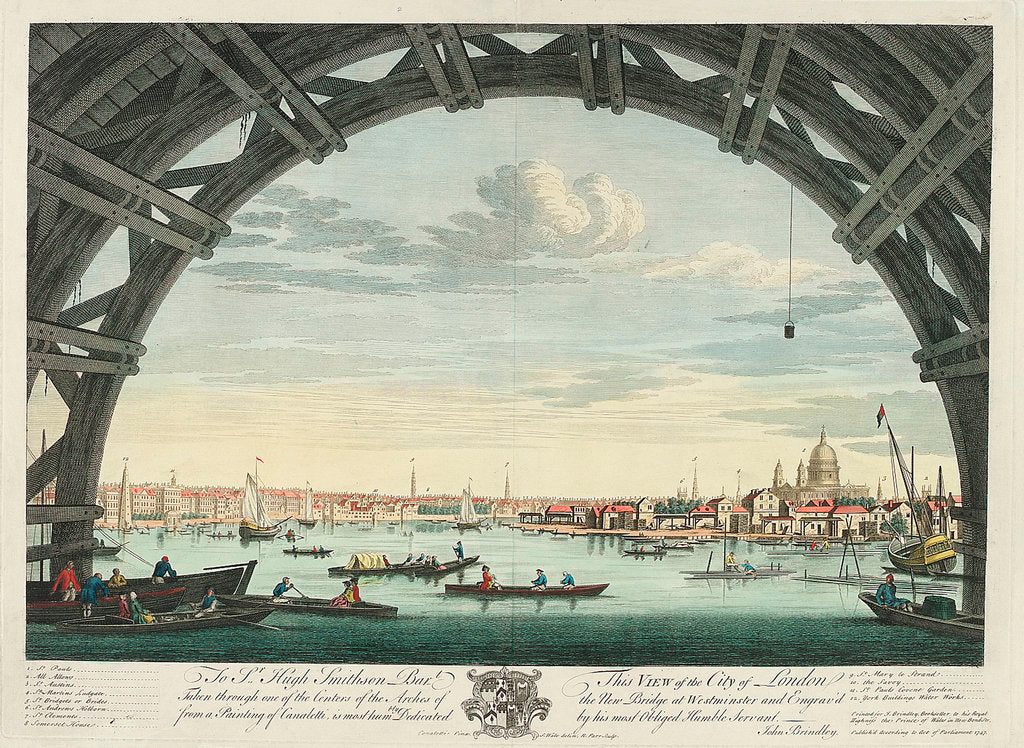 Detail of View of the city of London by Antonio Canal
