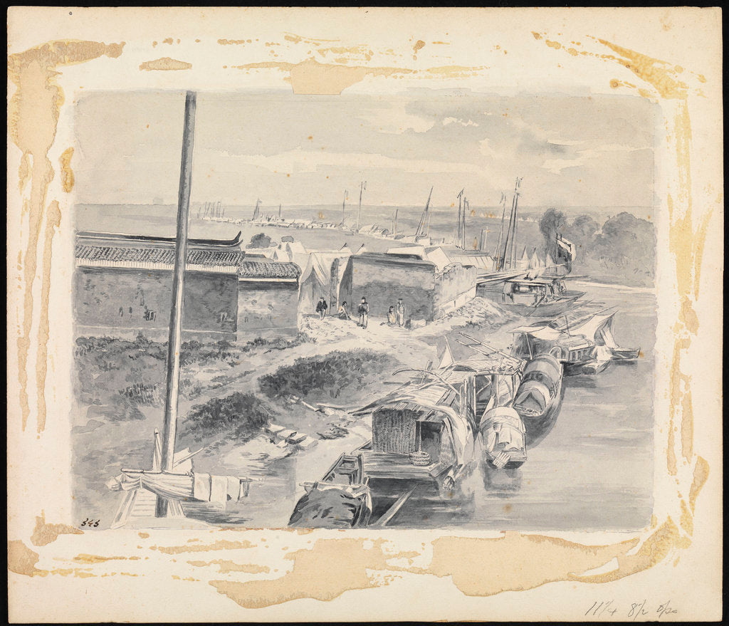 Detail of 1. Scene on a river with Chinese craft by SES