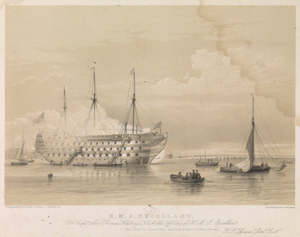 Detail of HMS 'Excellent' by Robert Strickland Thomas