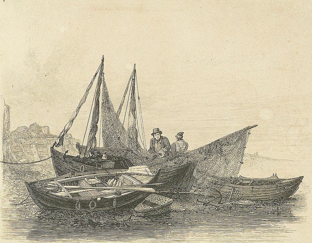 Detail of Peter boats at Greenwich by Edward William Cooke