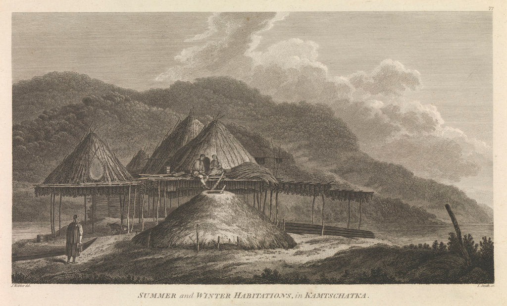 Detail of Summer and winter habitations, in Kamtschatka by John Webber
